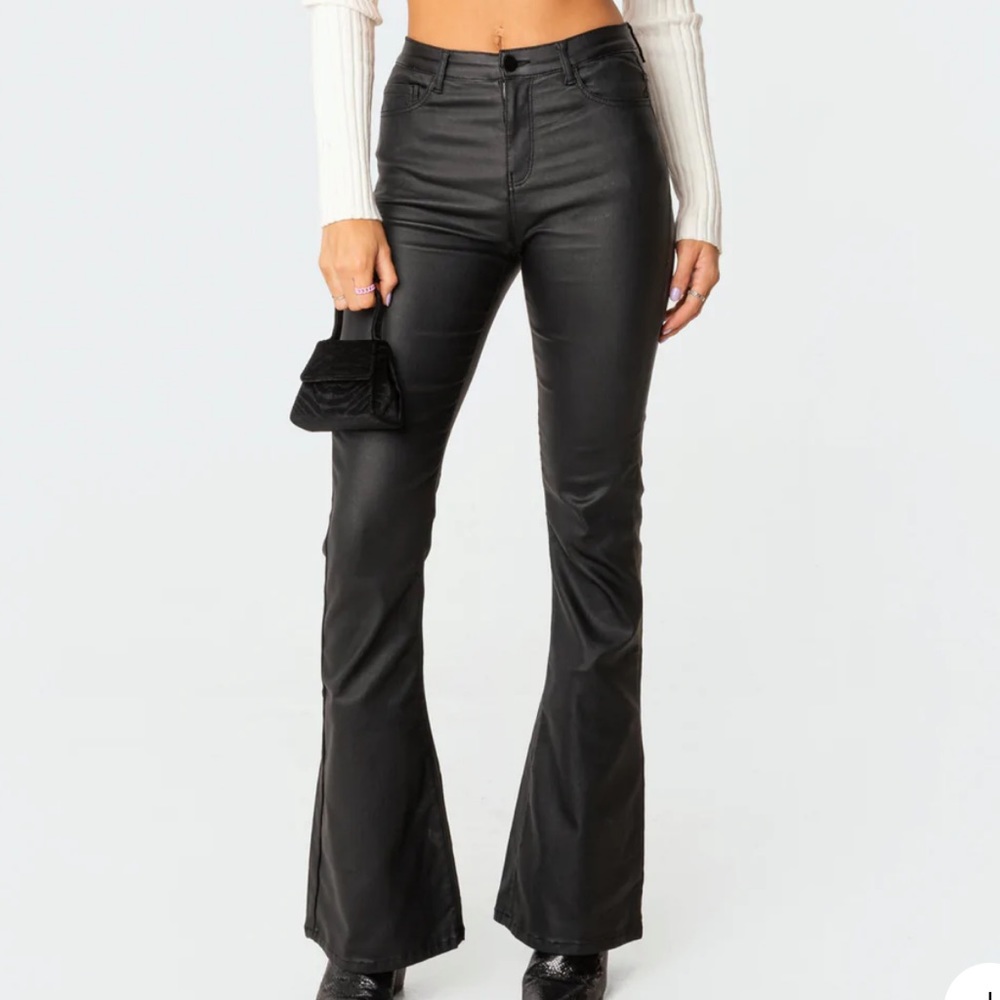 Edikted leather flare pants